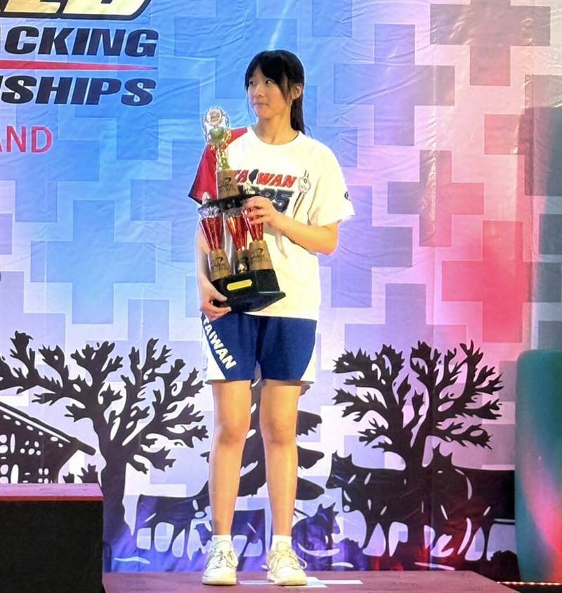 Tseng Jou-jou, Taiwan's speed stacker who won six gold medals. Photo courtesy of Speed Stacks Taiwan April 29, 2025