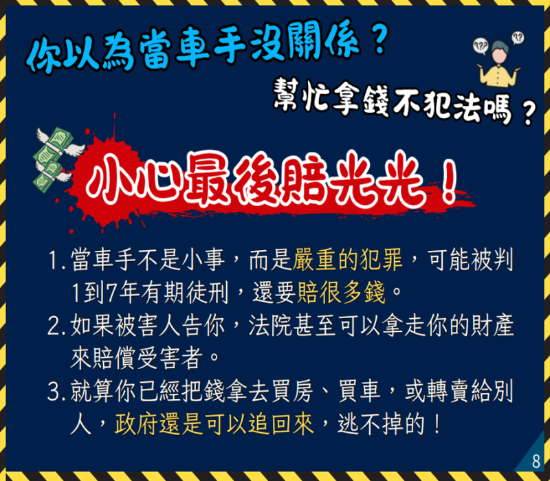 當車手幫忙拿錢不犯法嗎？