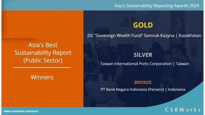 Online announcement of TIPC’s receipt of the 10th ASRA Asia’s Best Sustainability Report (Public Sec