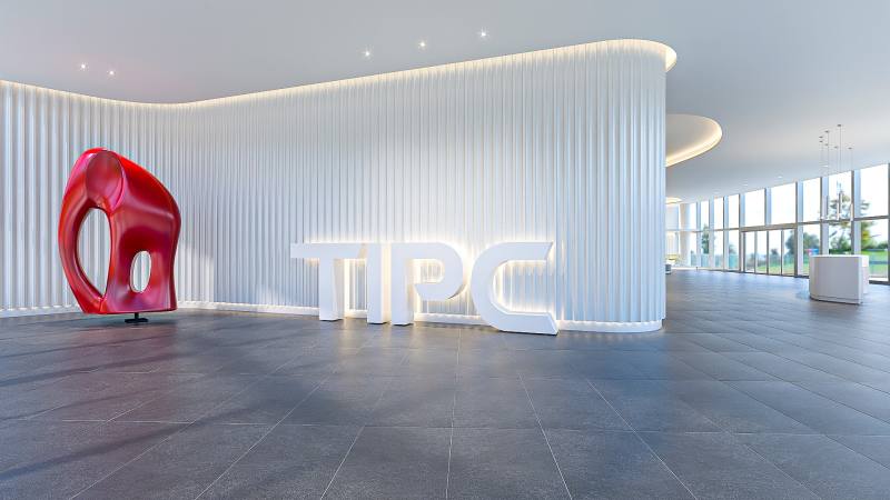 CGI sketch of the 1st floor lobby in the commercial tower, Kaohsiung Port Cruise Terminal