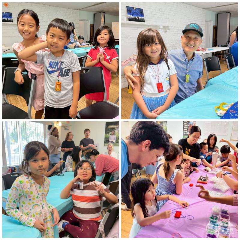 兒童班學生盡情發揮，製做香包護身符