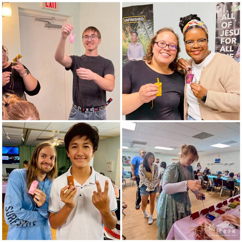 TCML成人班學生挑戰編織中國結，做成香包御守鑰匙圈