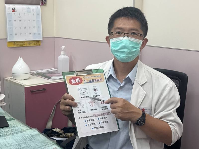 大甲李綜合醫院婦產科醫師張文榮（圖）提醒，婦女朋友經期不正常，不一定是更年期造成，一旦身體出現不適，有可能是病情變嚴重