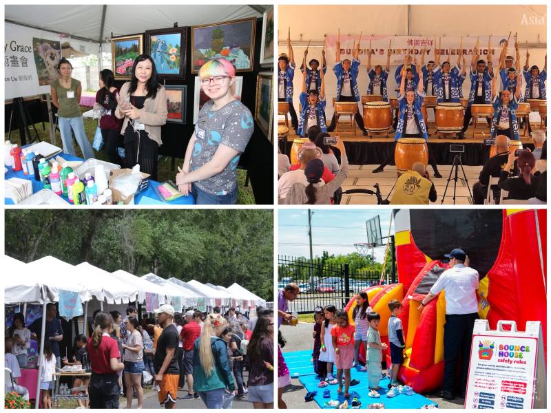 正殿外藝文活動與蔬食園遊會吸引大批人潮（AsiaTrend.org提供）