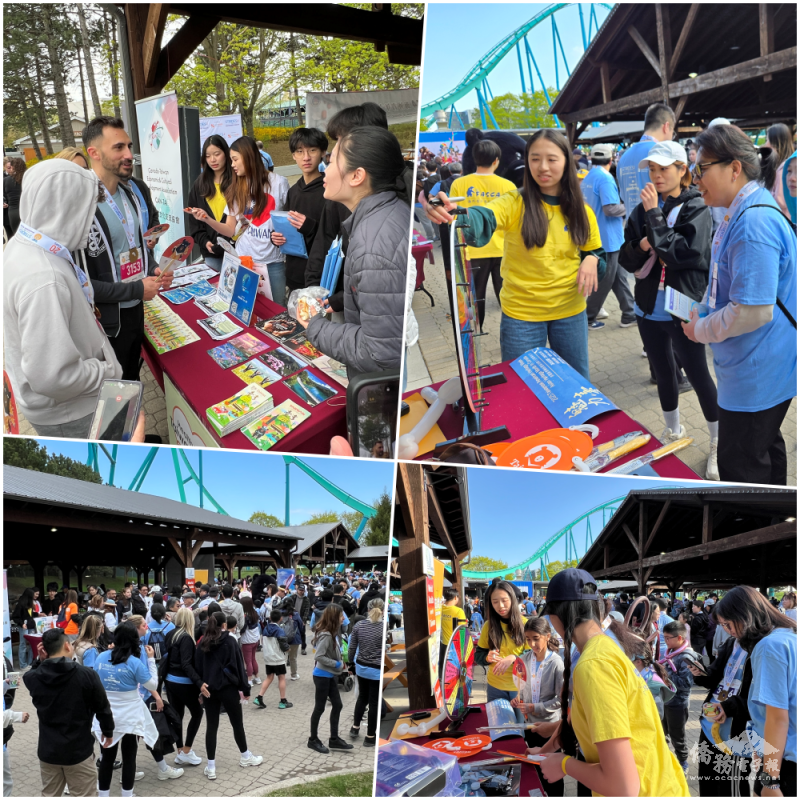 A constant flow of people gathered at the finish line to interact with the "Taiwan Pavilion," which featured booths promoting Taiwanese travel, prize-winning trivia competitions, and a lucky draw wheel.