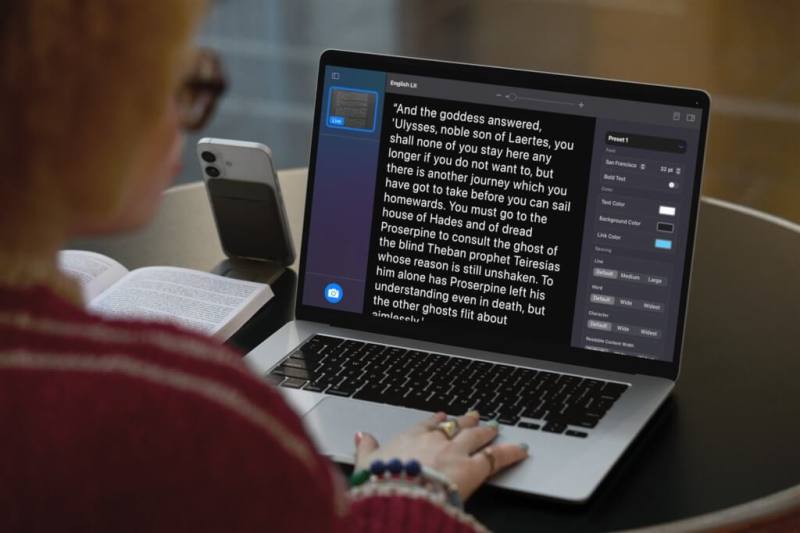 蘋果公司（Apple）公布將於今年稍晚推出的全新輔助使用功能，視障或低視力使用者可運用全新Mac版「放大鏡」App進行學習與互動。（圖取自蘋果官方網頁apple.com）
