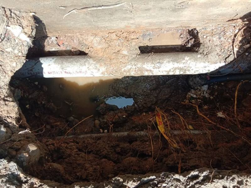 經過AI初判及資深檢漏人員現場確認，一旦確定此處漏水，台水即可展開管線開挖修復工作。（台水提供）