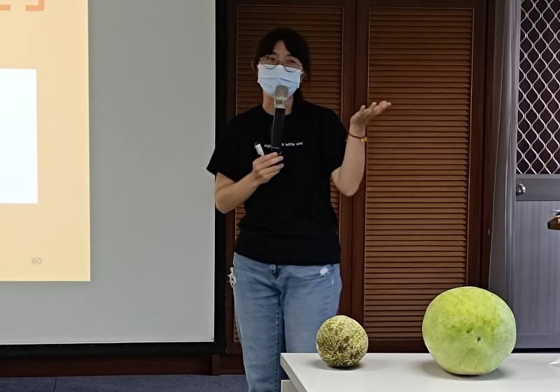 花蓮農改場吳佳宜助理研究員介紹瓜果類病蟲害整合管理(西瓜、南瓜)