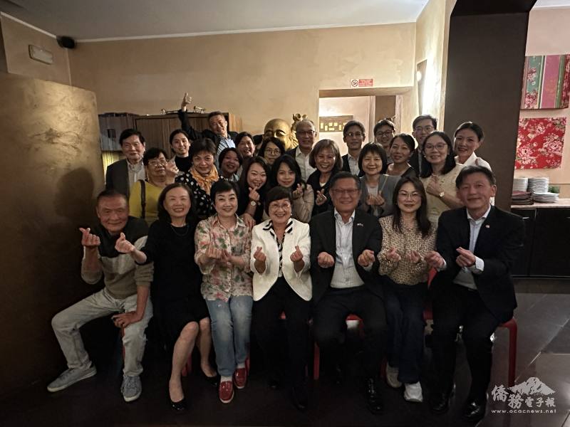 徐佳青出席「義大利僑界聯歡晚會」，全義各地僑團、臺商會、臺資企業與臺灣留學生代表均到場歡迎