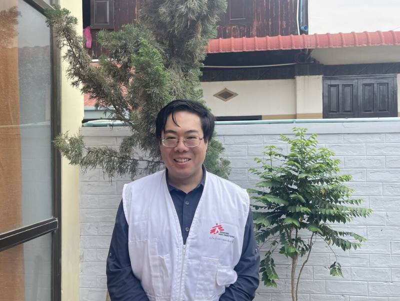 緬甸遇百年強震，台裔美籍水利衛生專家張暉𡩋（圖）現於緬甸仰光擔任無國界醫生水利衛生專案統籌。（張暉𡩋提供）