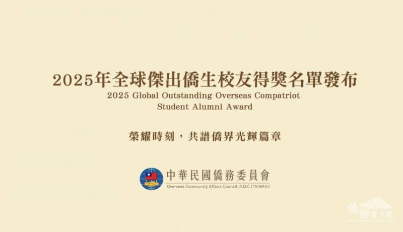2025年全球傑出僑生校友17位得獎名單發布