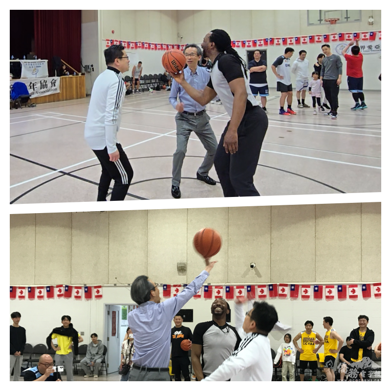 駐多倫多辦事處處長梁毅鵬親臨現場致詞並為賽事開球