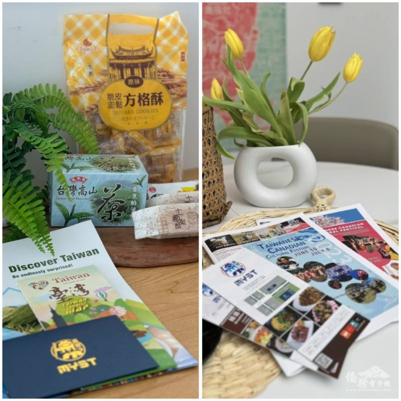 鄧皓勻提供介紹臺灣的書冊報刊，讓旅客可以自由翻閱關於臺灣的資訊