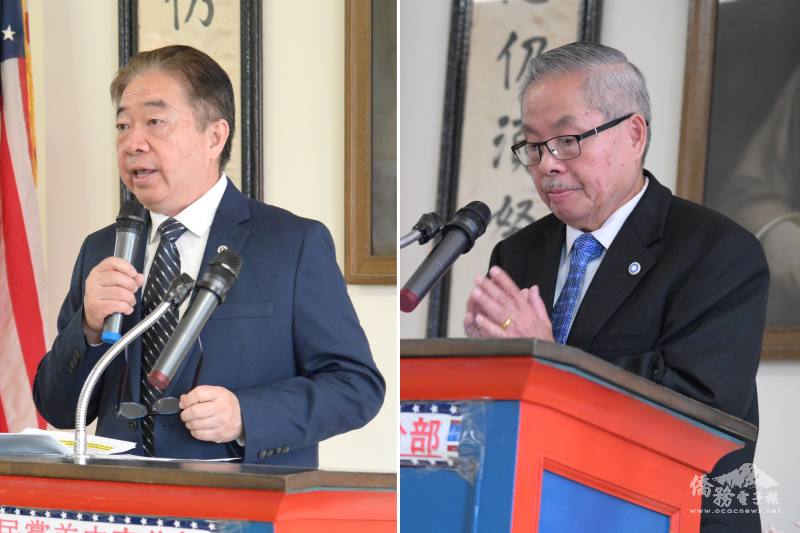 紀念館常務副館長孫序彰演講 (左)，常務副館長趙汝爽致答謝詞 (右)