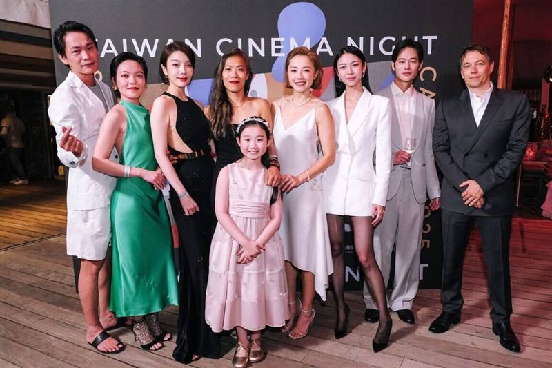 The main cast and crew of "Left-Handed Girl" pose together for a photo at the Taiwan Cinema Night at Cannes Film Festival. Photo courtesy of Left-Handed Girl productions
