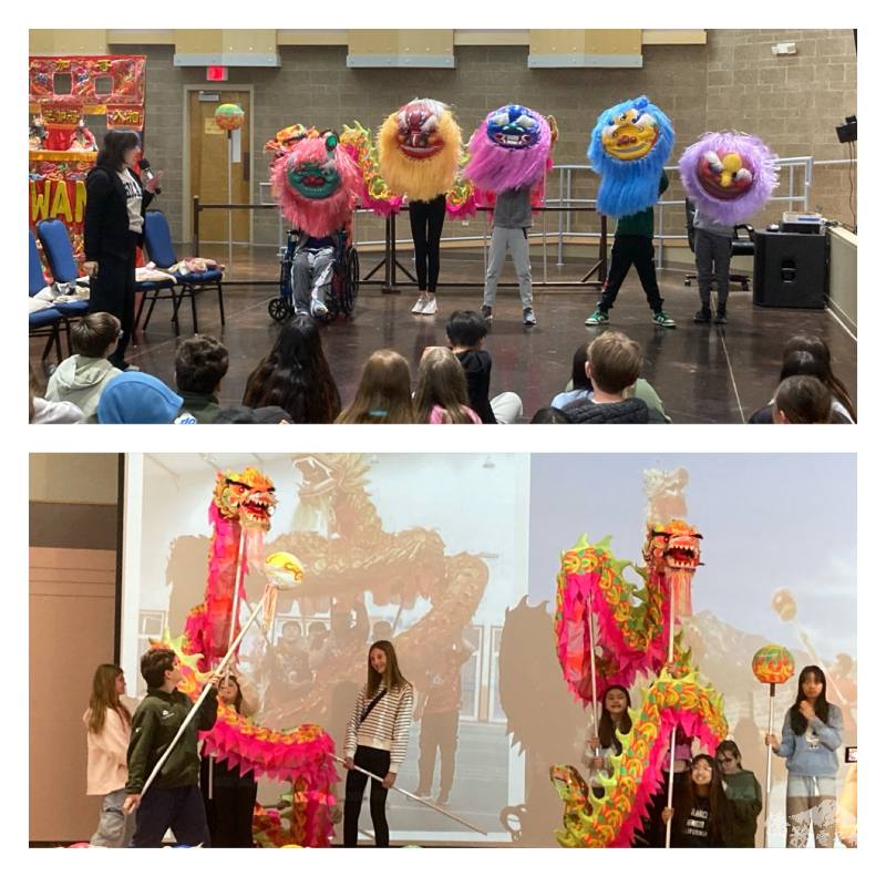 學生體驗臺灣民俗舞龍舞獅