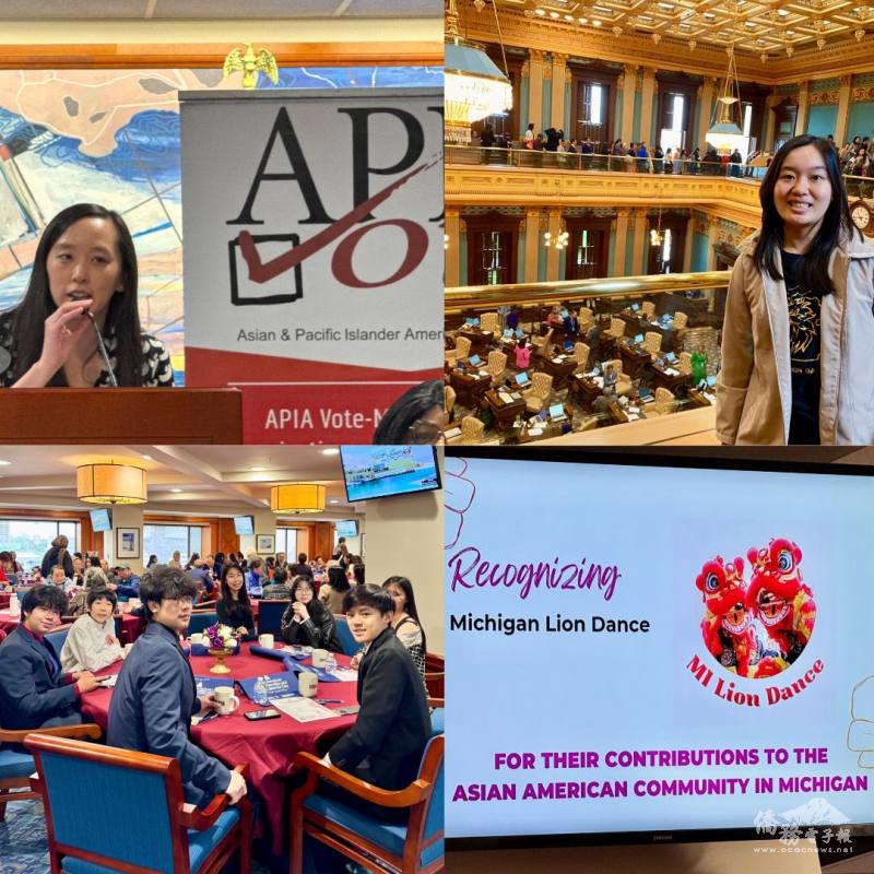 密西根舞獅隊隊長翁美津帶領隊員參訪議會，對公共事務的重視，也是文化與公民教育融合的具體行動。