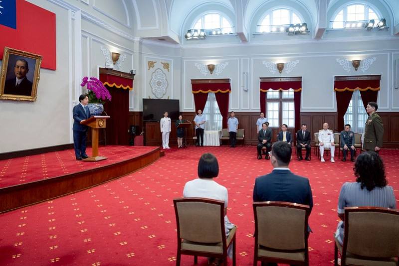 賴清德總統28日上午主持「中華民國114年6月份將官晉任授階典禮」