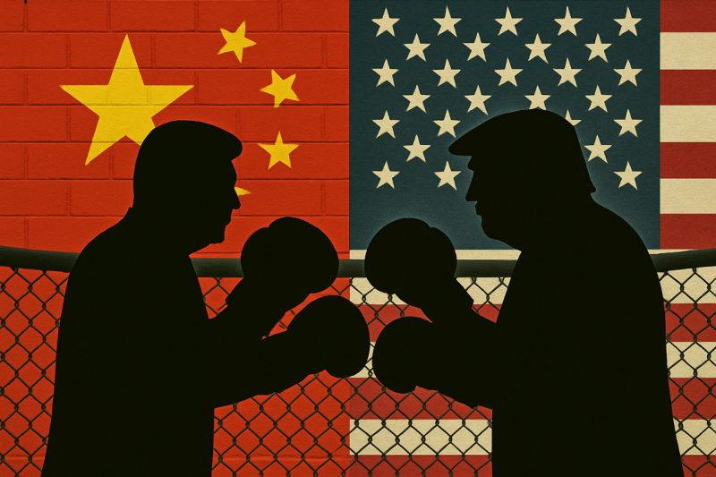 美中博弈加劇，陸委會諮委指出，中國儘管試圖拓展新興市場，但市場規模、法規制度以及政治穩定性等難與美歐相比。(AI生成圖)