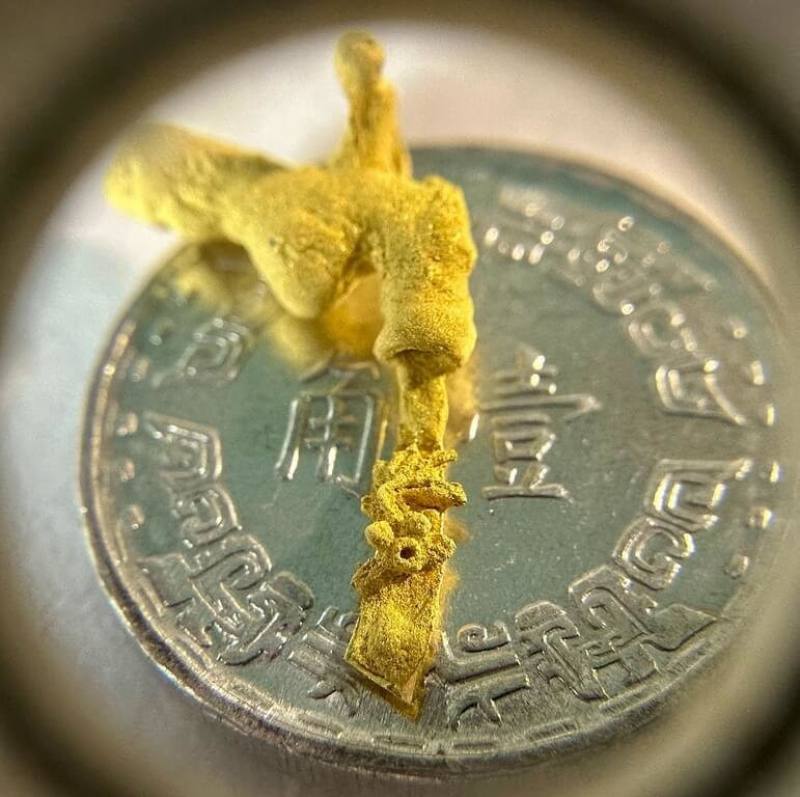 毫芒雕刻家陳逢顯發表作品「懸浮之境」，以水龍頭象徵人為控制，而金魚在激流中逆游，代表對自由的渴望，創作不僅展現技術，也融入東方哲學思想。（陳逢顯提供）