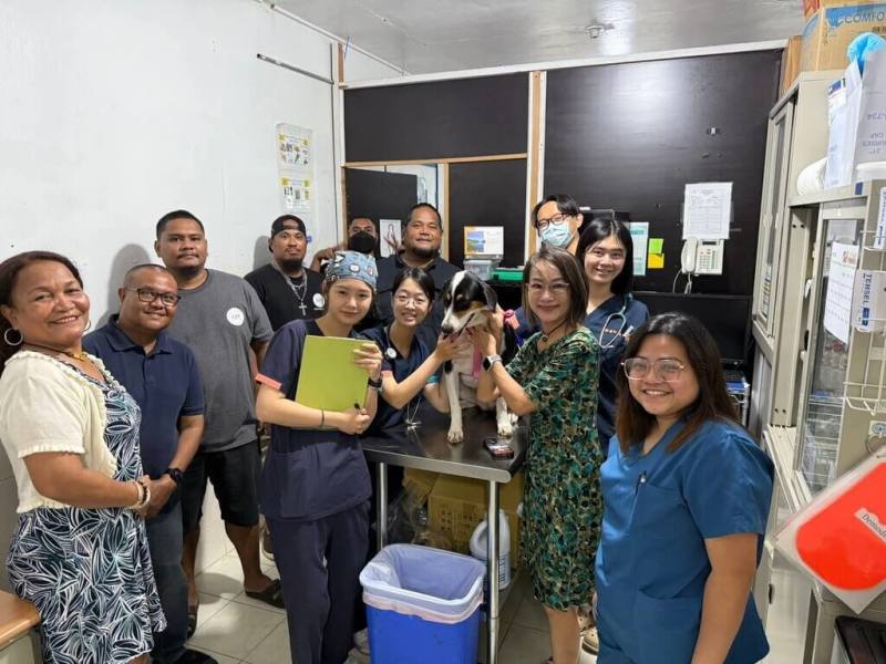 中興大學USR計畫「浪愛無國界：流浪動物減量與福祉實踐」今年受邀前往邦交國帛琉，協助提升當地收容所獸醫的專業與當地飼主責任的推廣，進一步改善當地流浪動物問題。（中興大學提供）