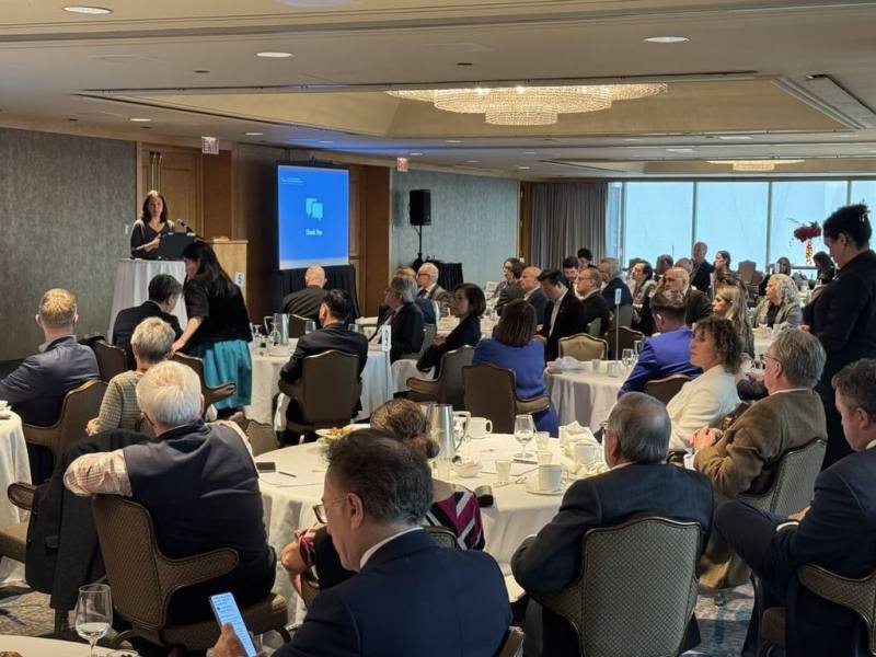 溫哥華市府去年11月舉辦一場針對外國領事團的商務會議，中國抗議溫哥華市邀請台灣代表參加，但溫哥華市稱，年年都邀請台灣，這是與國際合作夥伴合作的平台。（駐溫哥華辦事處提供）