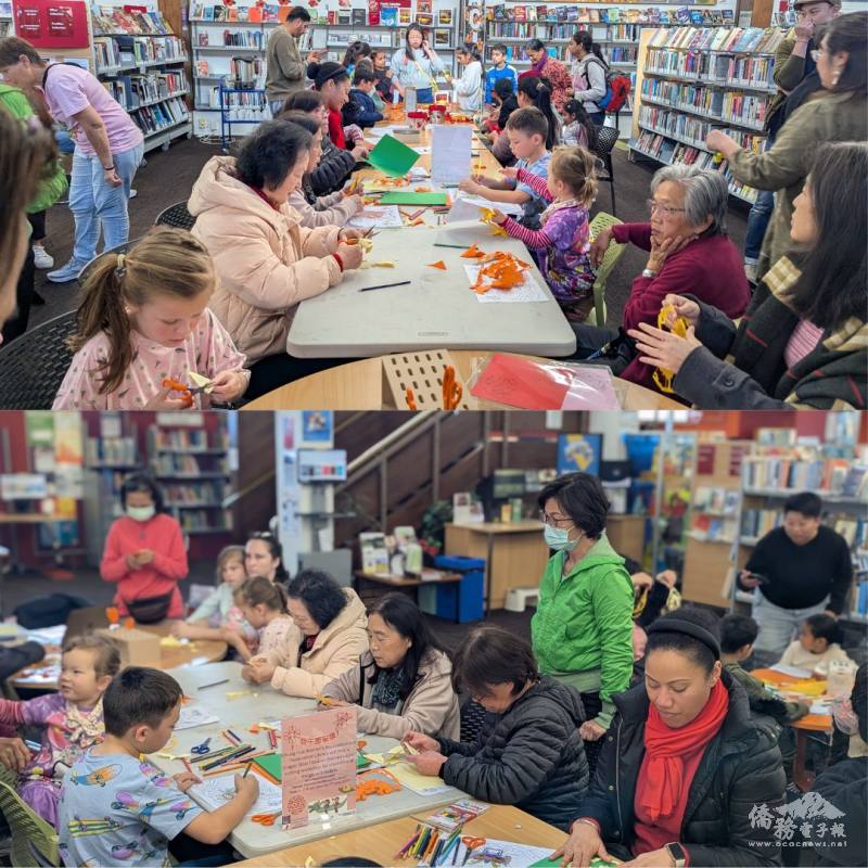 無論年齡、國界都能用心參與活動，專注在著色及剪紙活動，享受中華文化魅力