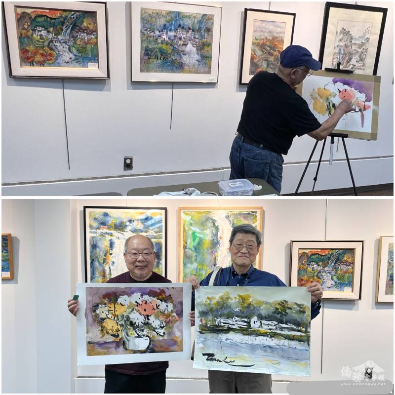 獲得紐澤西25項獎座的畫家盧鎮峰現場示範水彩畫