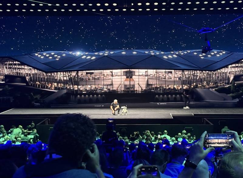 Nvidia CEO Jensen Huang (黃仁勳) makes a keynote speech at Viva Technology 2025 in Paris. CNA photo June 11, 2025