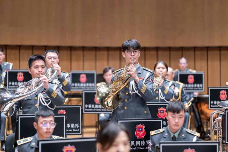 陸軍樂隊11日舉行「陸軍樂隊民國114年訓練成果發表會－大漢天聲音樂會」。（陸軍司令部提供）
