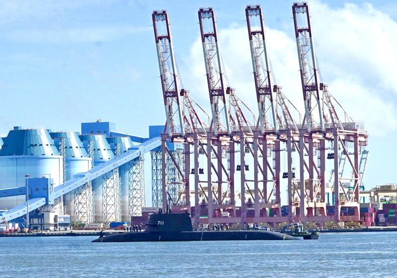 The Narwhal in the Port of Kaohsiung on Saturday. CNA photo June 14, 2025