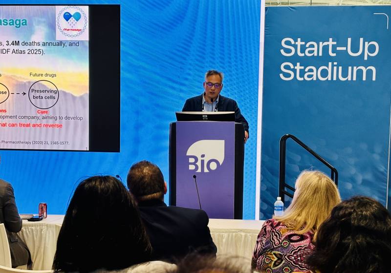 臺灣新創團隊藥祇生醫（Pharmasaga）成功入選US BIO Start-Up Stadium 最終決選，由藥祇生醫創辦人楊文欽於國際舞台發表創新技術，展現臺灣新藥開發實力。