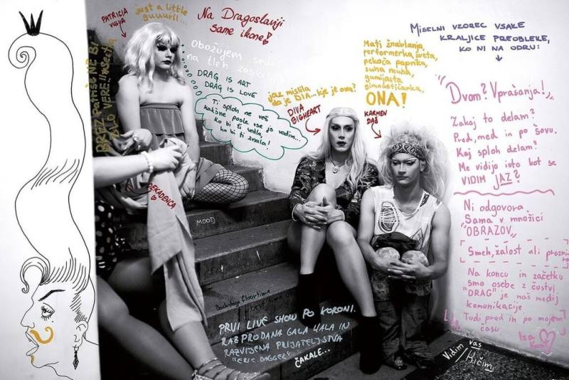 旅居斯洛維尼亞的台灣紀實攝影師張雍13日在塞拉耶佛的哥德學院舉辦攝影個展Drag Queens，展期至6月30日，免費開放參觀。（駐匈牙利代表處提供）