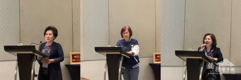 泰國臺灣會館永遠名譽主席蘇林妙芬、泰國僑界急難救助協會會長郭修敏及僑務委員張玲琴進行引言