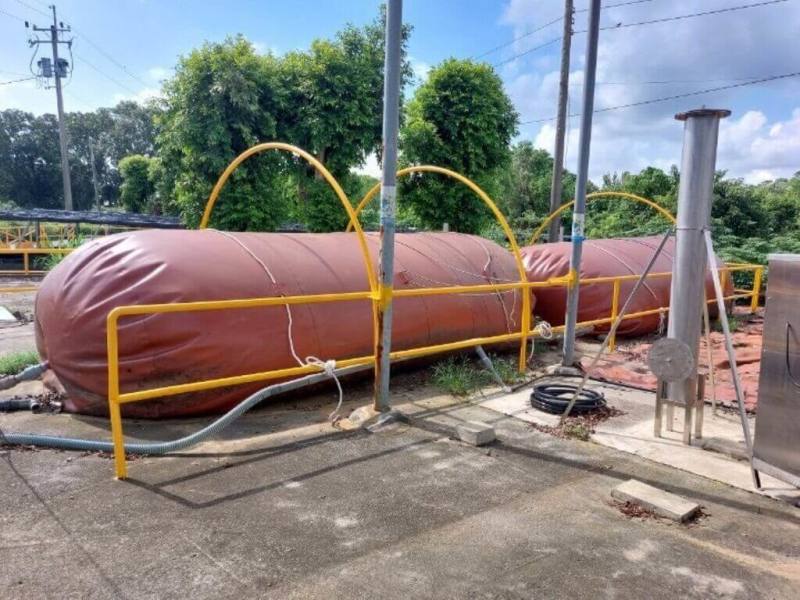 為提升沼氣利用效益，農業部畜產試驗所研發「沼氣水洗塔」設備，以單乙醇胺當吸收液，降低二氧化碳，還可提升甲烷濃度到90%以上，達天然氣發電等級，計劃10月將在高雄一處養豬場驗證。（畜試所提供）