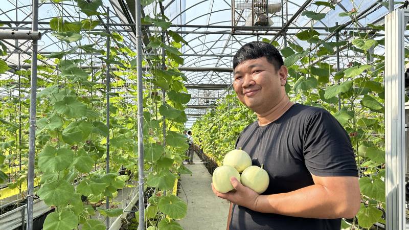 經歷2個多月栽培管理，學員採收甜美的果實