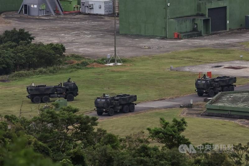 Launch vehicles prepare to deploy HIMARS rounds at a base in Pingtung County in May 2025. CNA file photo