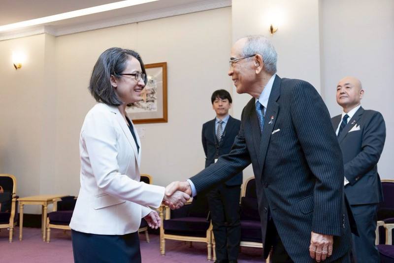 蕭美琴副總統27日上午接見「日本台灣交流協會」前會長大橋光夫
