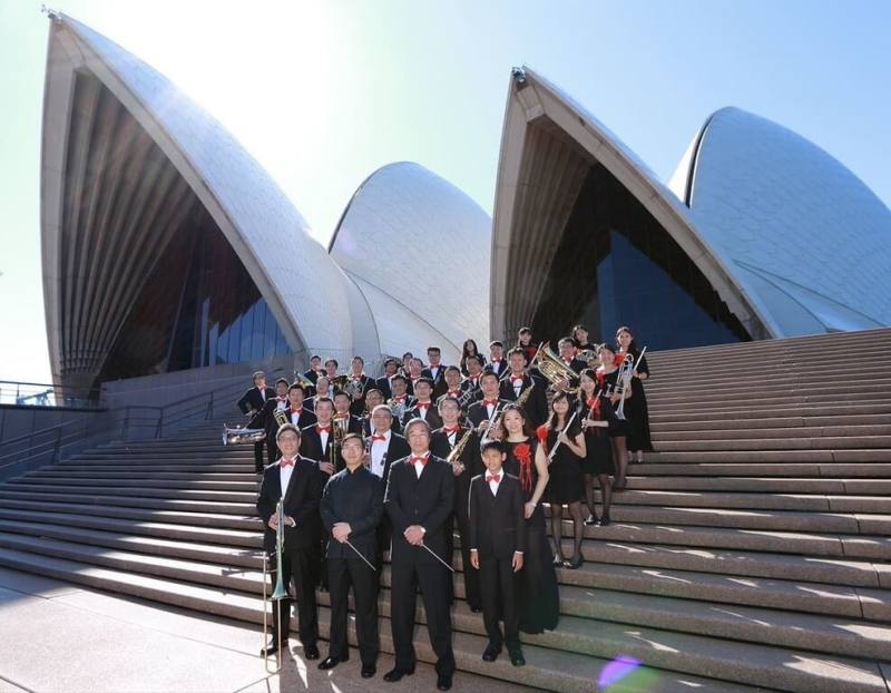 台灣震撼管樂團紀念成立30周年時，曾應邀赴澳洲雪棃歌劇院演出。（震撼管樂團提供）