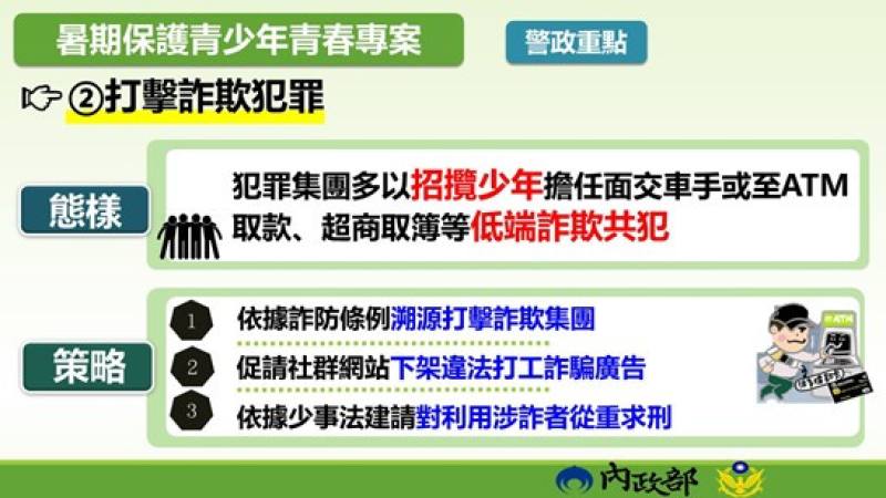 暑期保護青少年青春專案警政重點二