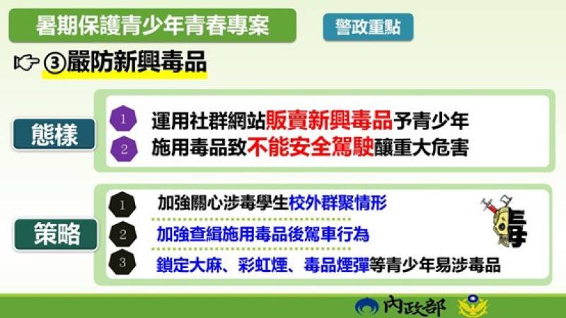 暑期保護青少年青春專案警政重點三