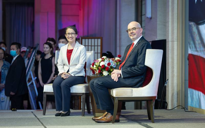 蕭美琴副總統2日晚間出席「美國獨立紀念日酒會」