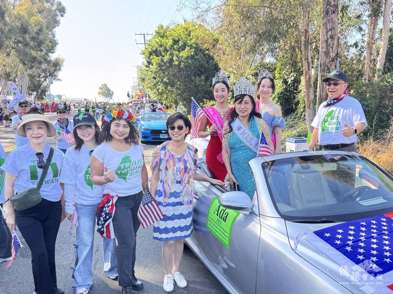 聯邦眾議員金映玉（左四）盛讚「挺臺灣」參與慶祝美國國慶