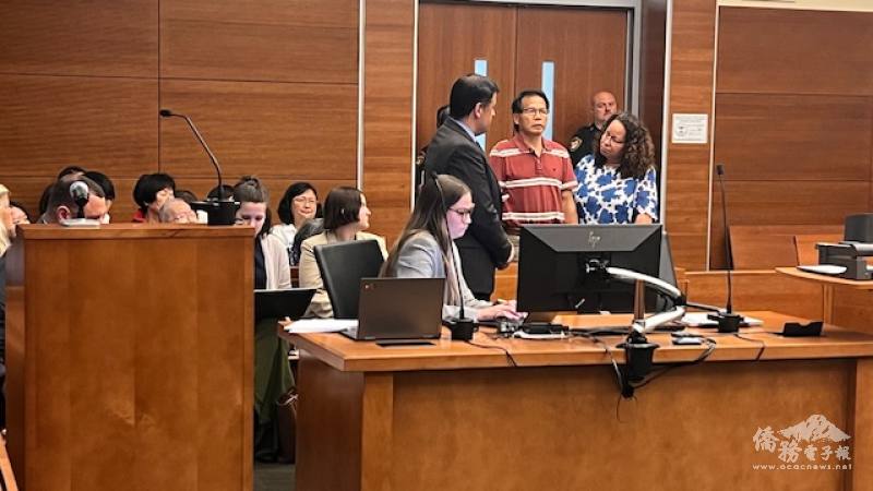 Prosecutor Mr. Bruni, Kun Juei Lin and Laura Marsh ( from left to right)