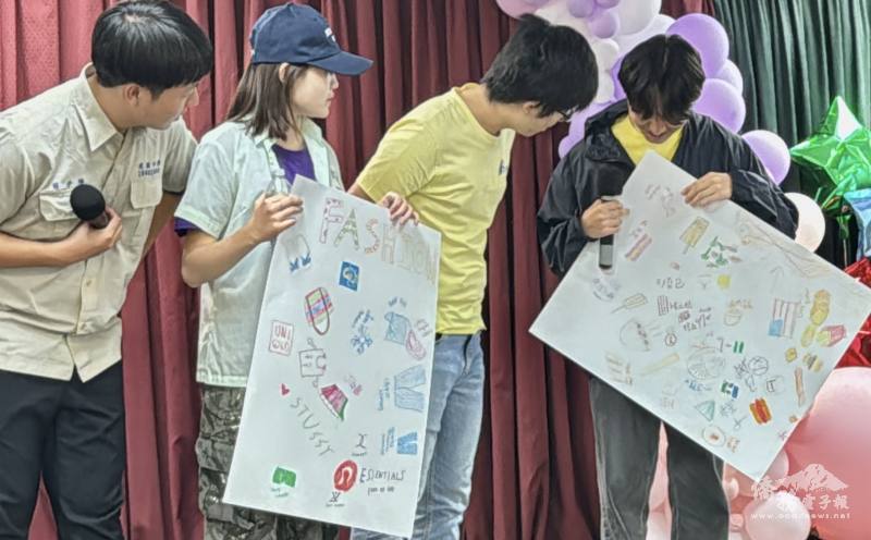 學生們用手繪海報介紹臺、美兩地青年最愛的流行文化