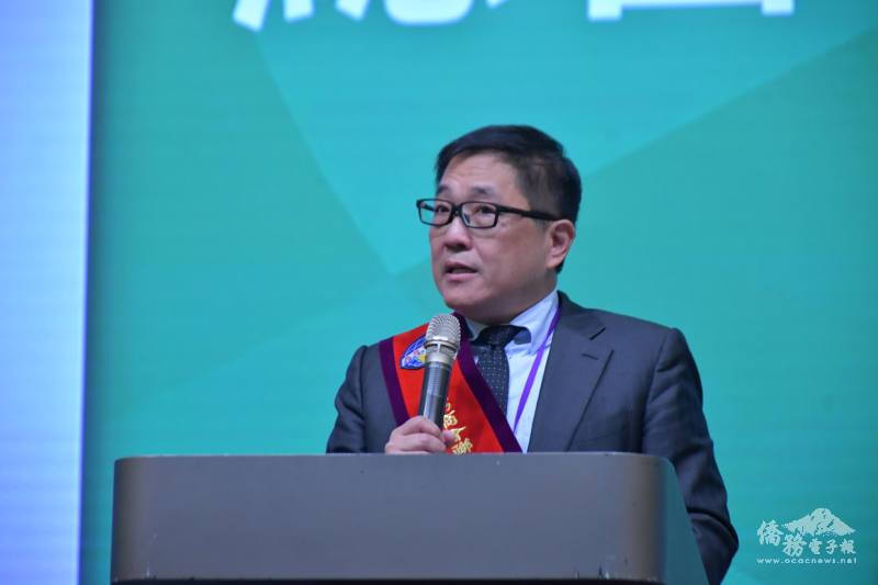 亞洲臺灣商會聯合總會總會長林凱民致詞