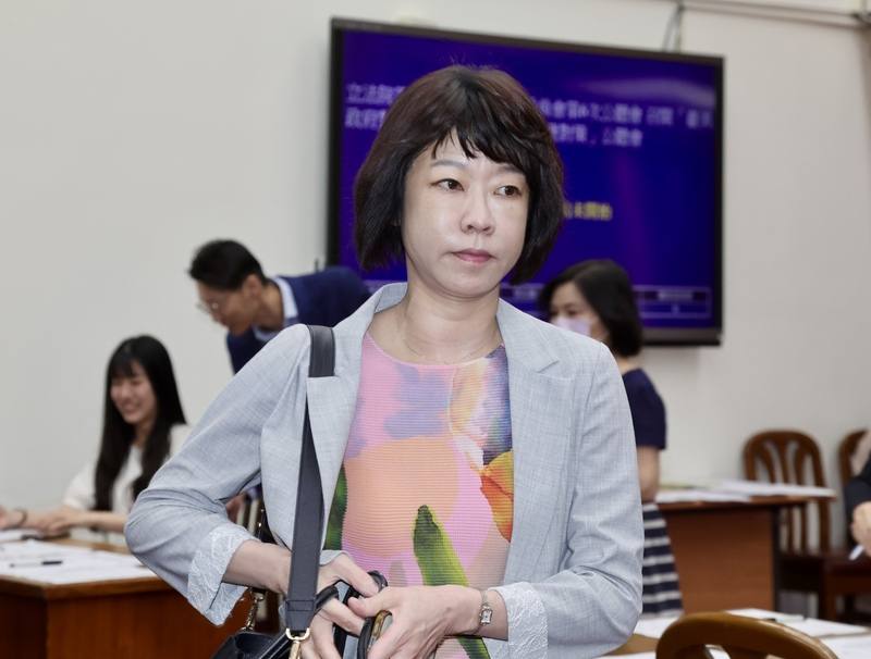 立法院財政委員會17日舉行「台美政府對等關稅協商我國政府因應對策」公聽會，行政院經貿談判辦公室副總談判代表顏慧欣（前）出席公聽會
