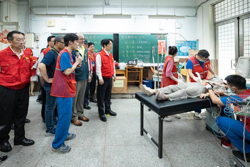 賴清德總統17日下午視導臺北市2025城鎮韌性演習