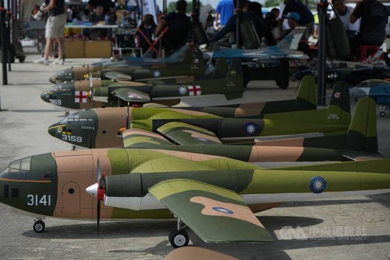 Taiwanese-made drones are displayed at an event in Pingtung County in November 2024. Photo for illustrative purposes only. CNA Photo July 17, 2025