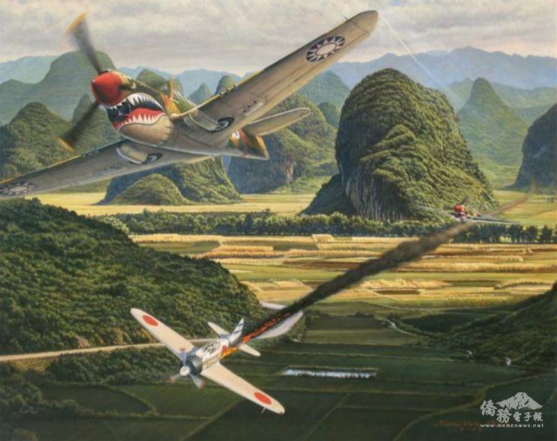 畫家友人Thomas Van Stein的畫作 “Tigers over Kweilin”